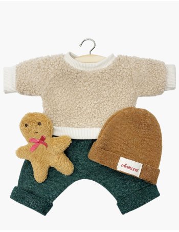 Babies – Ensemble 3 pièces « Bonhomme Pain d’épices » vert avec 2