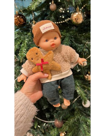 Babies – Ensemble 3 pièces « Bonhomme Pain d’épices » vert avec doudou minikane