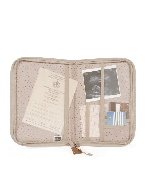 Protège carnet de santé pois POPPY - cannelle