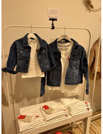 Veste en jean coeur brodé gold MUM/KIDS