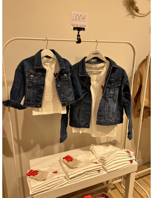 Veste en jean coeur brodé gold MUM/KIDS