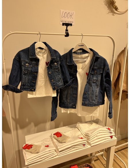 Veste en jean coeur brodé gold MUM/KIDS