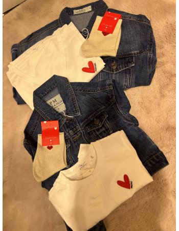 Veste en jean coeur brodé gold MUM/KIDS 2