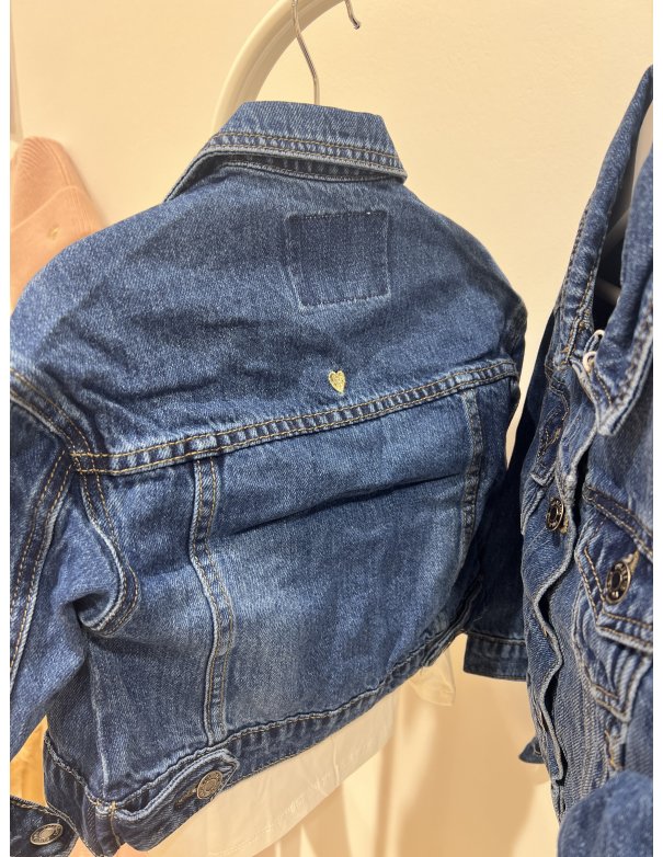 Veste en jean coeur brodé gold MUM/KIDS