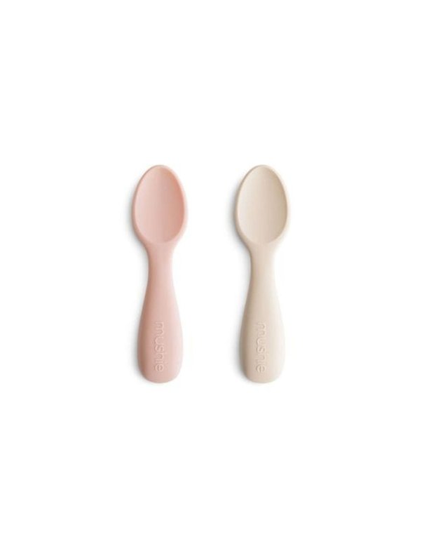 Lot de 2 cuillères en silicone pour tout-petits - Blush mushie