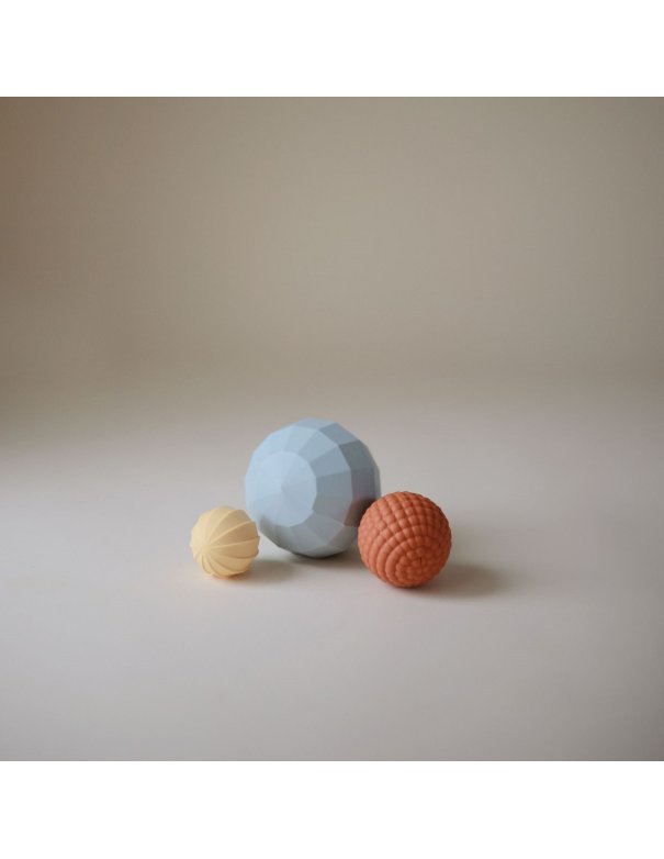 Balles sensorielles empilables - bleu - Mushie
