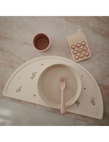 Set de table silicone - Pink flowers mushie 2
