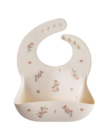 Bavoir en silicone - Pink flowers