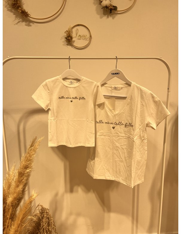 T-shirt blanc "Telle mère telle fille" MUM / Kids