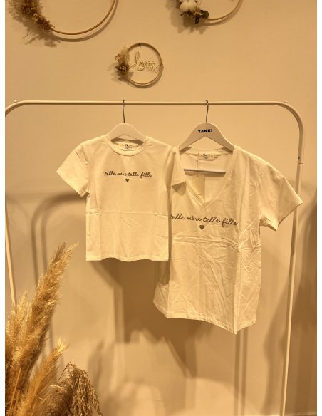 T-shirt blanc "Telle mère telle fille" MUM / Kids