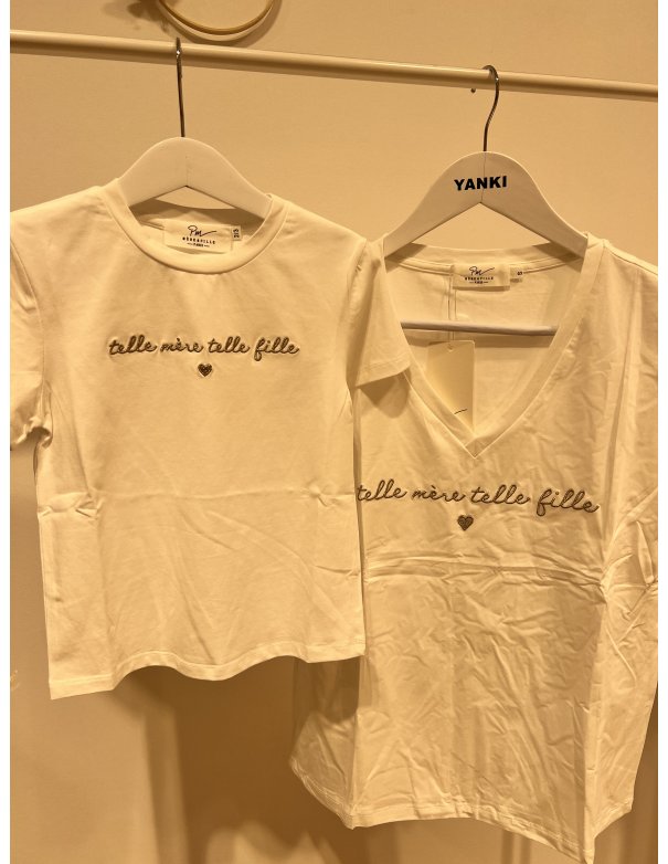 T-shirt blanc "Telle mère telle... T-shirt blanc "Telle mère telle...