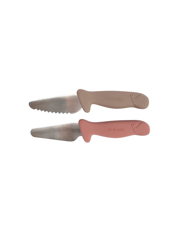 Couteaux d’apprentissage Pack de 2 - Taupe/Rose filibabba