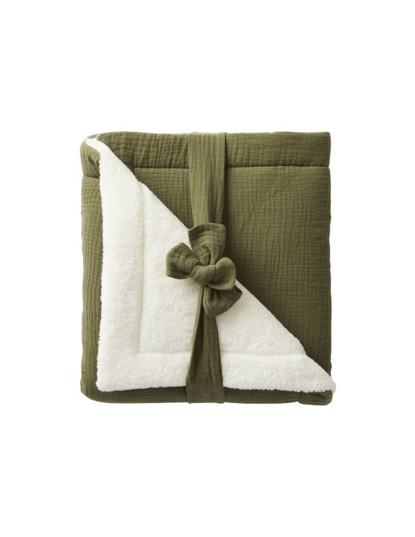 Couverture peluche double gaze & microfibre - Fougère