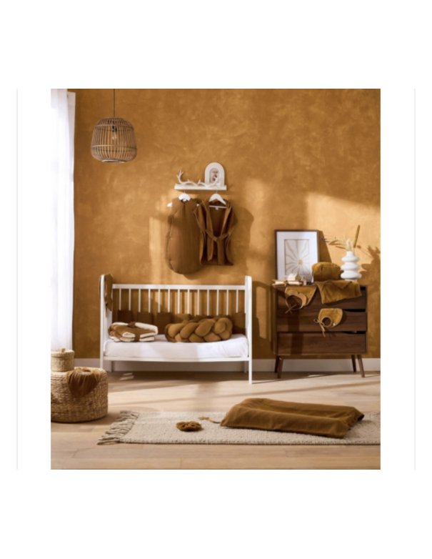 Couverture peluche double gaze & microfibre - Havane