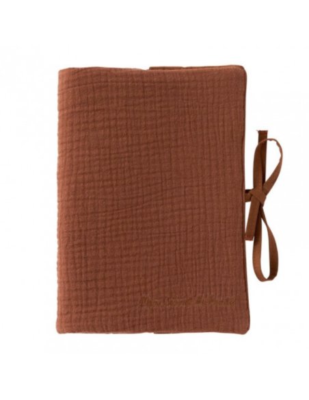 Protège-carnet de santé gaze de coton - Toffee