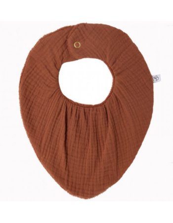 Bavoir-bandana réversible bambou / gaze de coton - Toffee