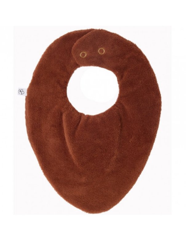 Bavoir-bandana réversible bambou / gaze de coton - Toffee