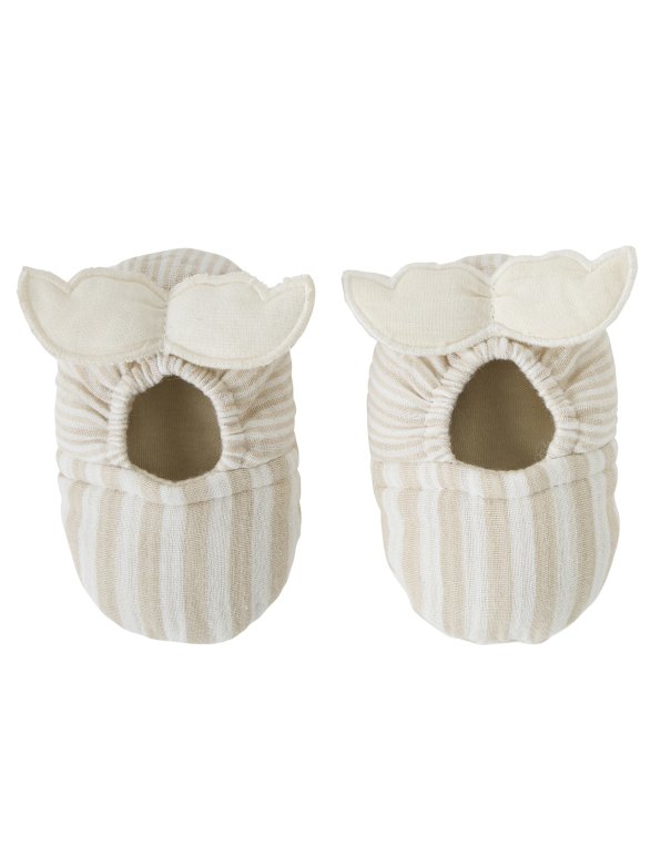 Chaussons avec ailes d’ange – rayé galet bb&co