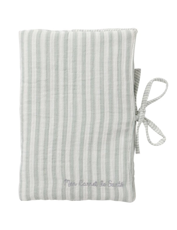 bb&co Protège carnet de santé rayé - vert de gris