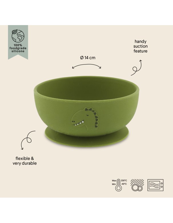 Bol en silicone avec ventouse - Mr. Dino Bol en silicone avec ventouse - Mr. Dino