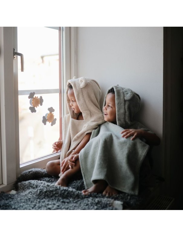 Poncho de bain ours - vert d'eau -...