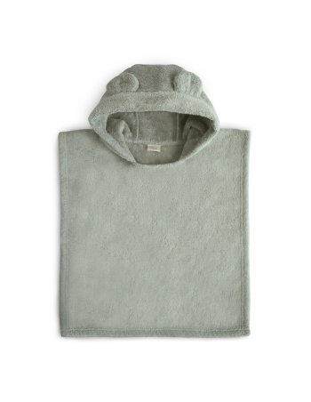 mushie Poncho de bain ours - vert d'eau