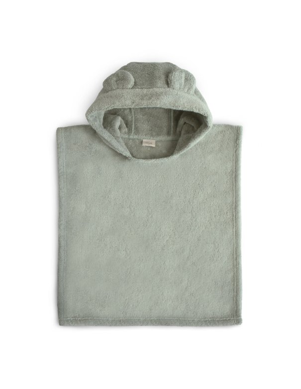 mushie Poncho de bain ours - vert d'eau