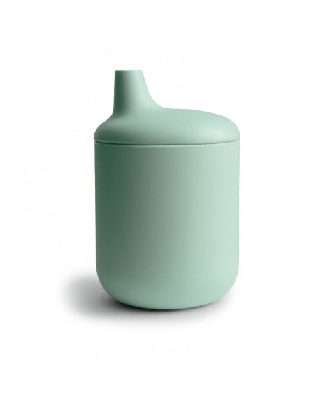 Gobelet à bec en silicone - vert d'eau mushie Gobelet à bec en silicone - vert d'eau mushie