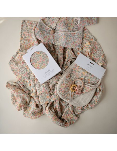 Lange gaze de coton 120 x 120 cm - Pastel blooms - Mushie