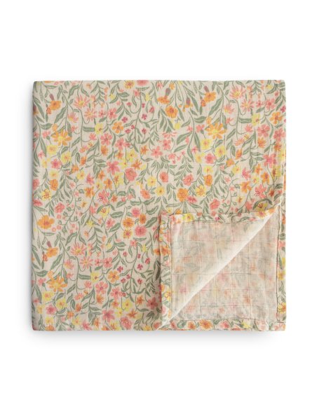 Lange gaze de coton 120 x 120 cm - Pastel blooms mushie