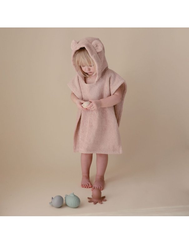 Poncho de bain ours - blush - Mushie