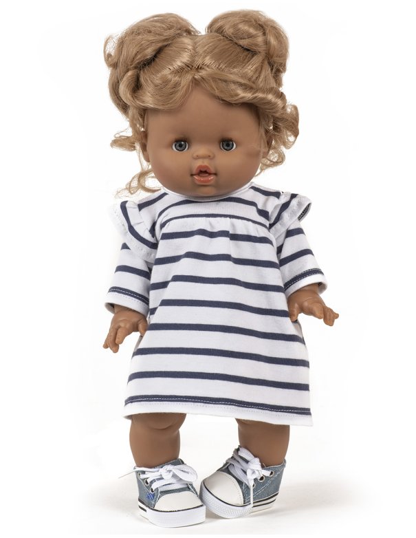 Robe Mélodie -Minikane en jersey à rayures bleu marine