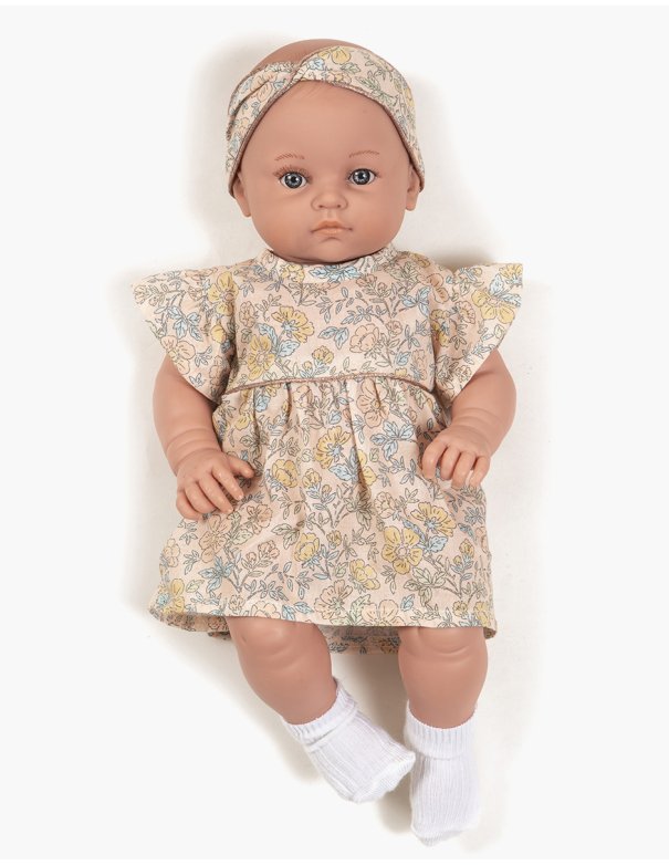 Bambinis –Minikane Robe Daisy et son headband croisé en coton