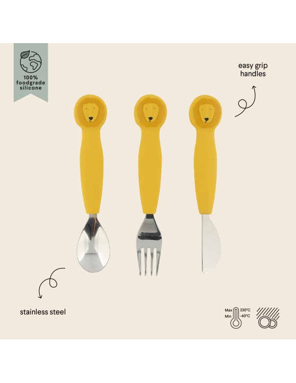 Couverts en silicone pack de 3 - Lion...