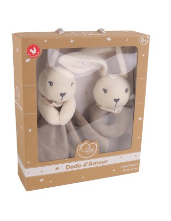 Coffret doudou + hochet Lapin Dodo d'amour idée cadeau naissance 2