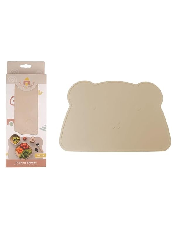 Set de table silicone Ourson - Sable Set de table silicone Ourson - Sable