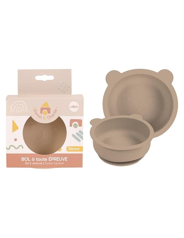 Bol silicone ventousée - Sable Bol silicone ventousée - Sable