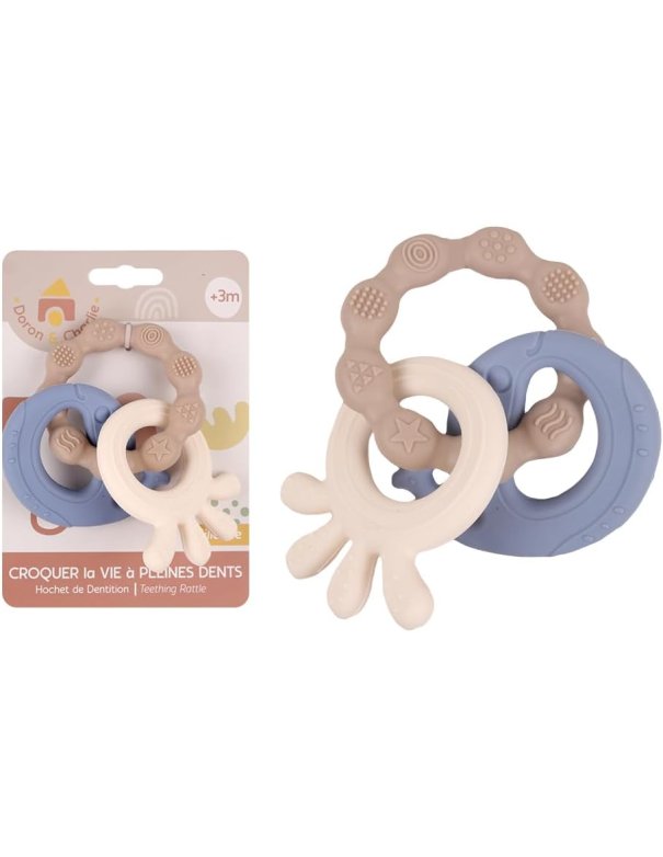 Anneau de dentition silicone - Bleu -...