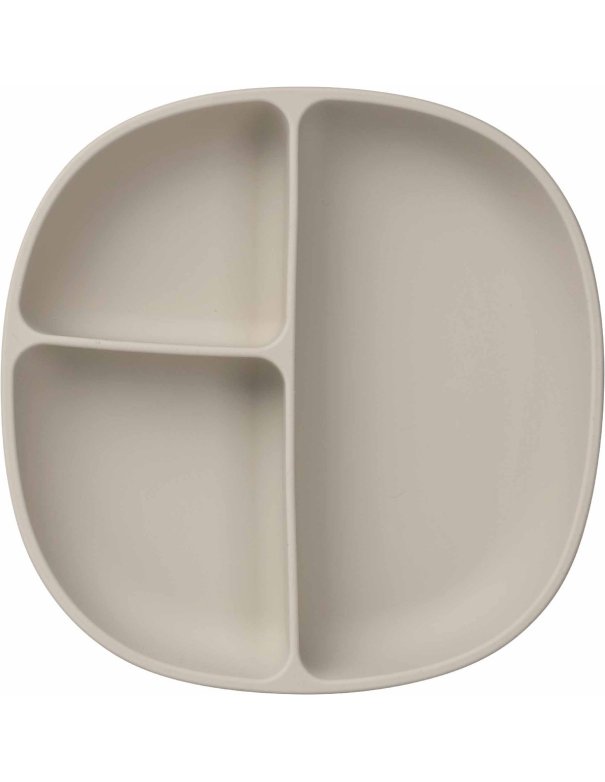 Assiette ventousée et couvercle en silicone - latte