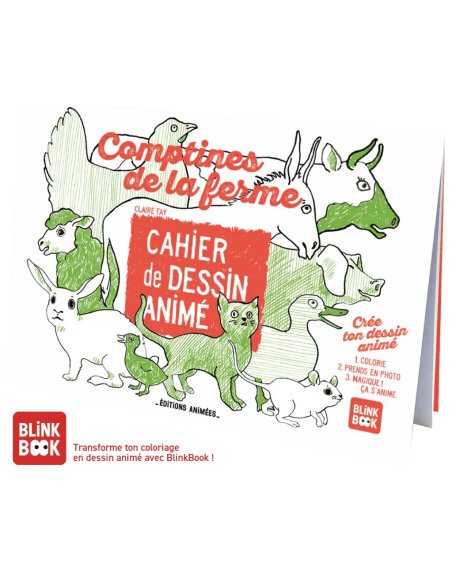 Cahier de dessin animé - Comptines de la ferme 3/9 ans