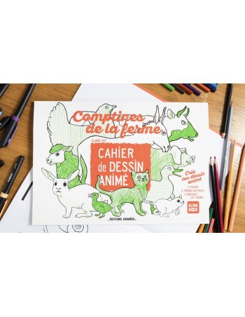 Cahier de dessin animé - Comptines de la ferme 3/9 ans 2