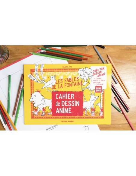 Cahier de dessin animé - Les Fables de La Fontaine 4/12 ans