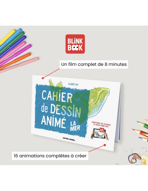 Cahier de dessin animé - La Mer 3/9 ans