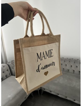 Sac en jute personnalisé - MAMIE d'amour 2