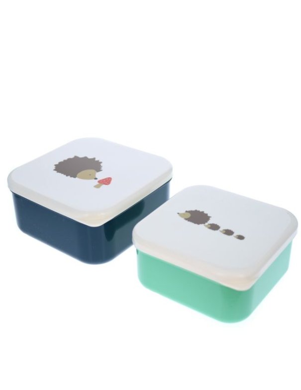 Lot de 2 boîtes à goûter Hérisson pause gôuter