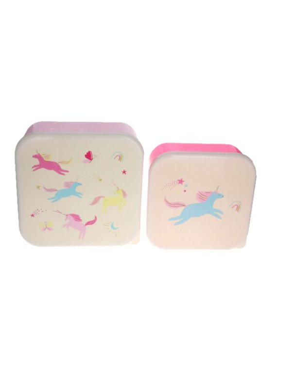 Lot de 2 boîtes à goûter Licornes
