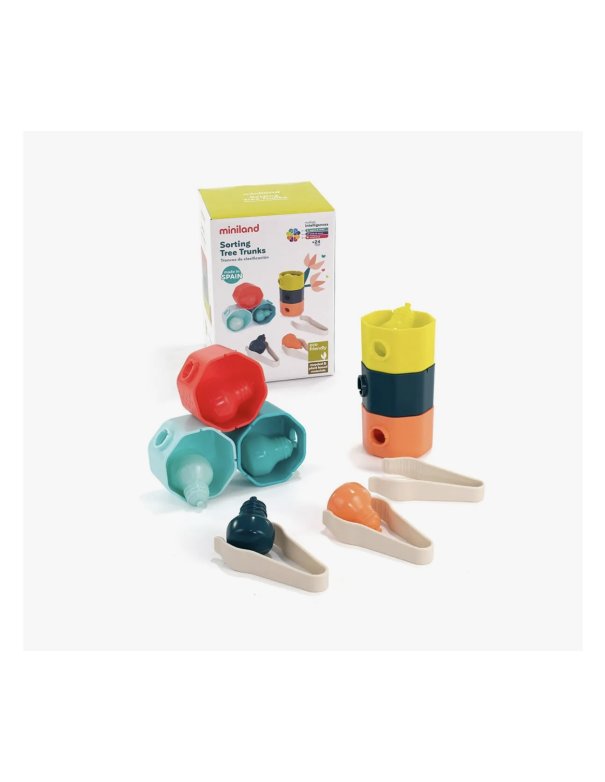 Jeu de tri: avec pince et troncs (2-3 ans)