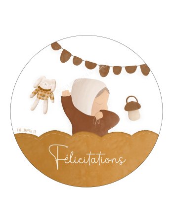 Carte ronde “Félicitations” Automne