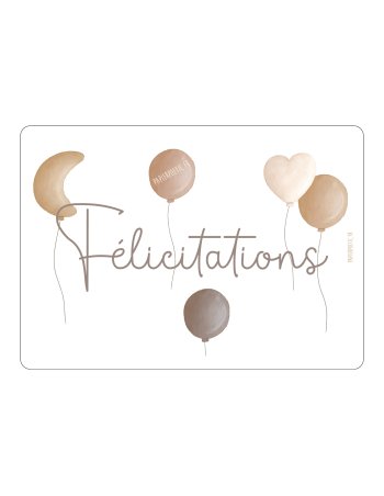 Carte “Félicitations Ballon...