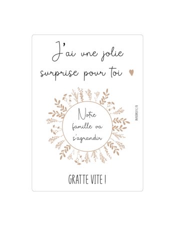 Carte à gratter “Notre famille va s’agrandir”
